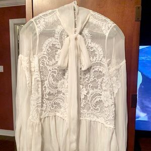 Givenchy Lace-embroidered Flared Blouse In White